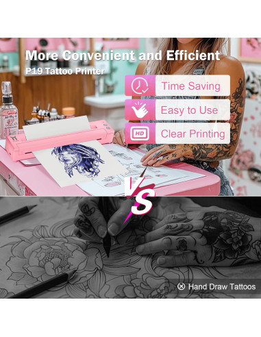 Impresora de Plantillas de Tatuaje TATOPRT P19 Inalámbrica