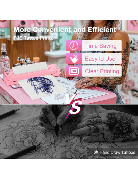 Impresora de Plantillas de Tatuaje TATOPRT P19 Inalámbrica