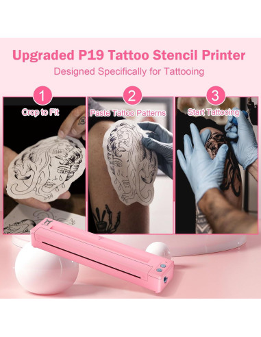 Impresora de Plantillas de Tatuaje TATOPRT P19 Inalámbrica
