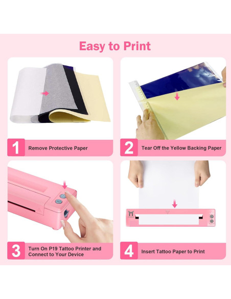 Impresora de Plantillas de Tatuaje TATOPRT P19 Inalámbrica