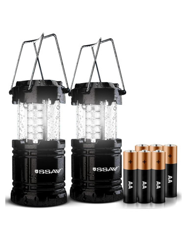 2 Linternas LED Plegables SSAV para Camping y Emergencias