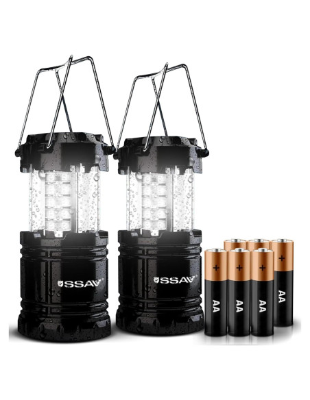 2 Linternas LED Plegables SSAV para Camping y Emergencias