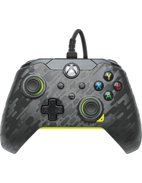 Controlador con Cable PDP para Xbox Series X|S y PC - Carbón Eléctrico Gris/Amarillo