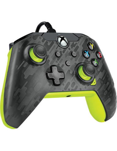 Controlador con Cable PDP para Xbox Series X|S y PC - Carbón Eléctrico Gris/Amarillo