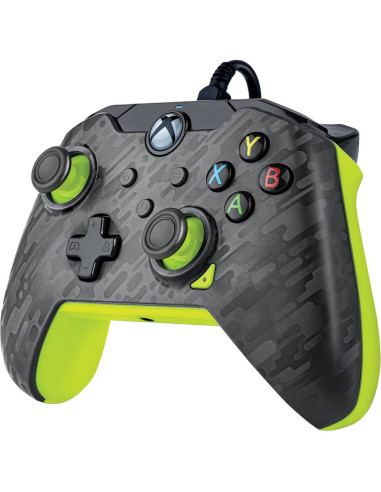 Controlador con Cable PDP para Xbox Series X|S y PC - Carbón Eléctrico Gris/Amarillo