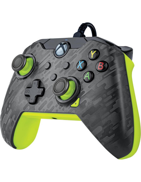 Controlador con Cable PDP para Xbox Series X|S y PC - Carbón Eléctrico Gris/Amarillo