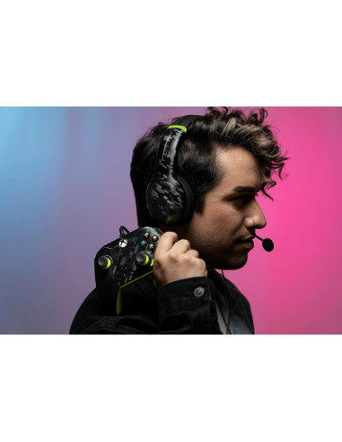 Controlador con Cable PDP para Xbox Series X|S y PC - Carbón Eléctrico Gris/Amarillo