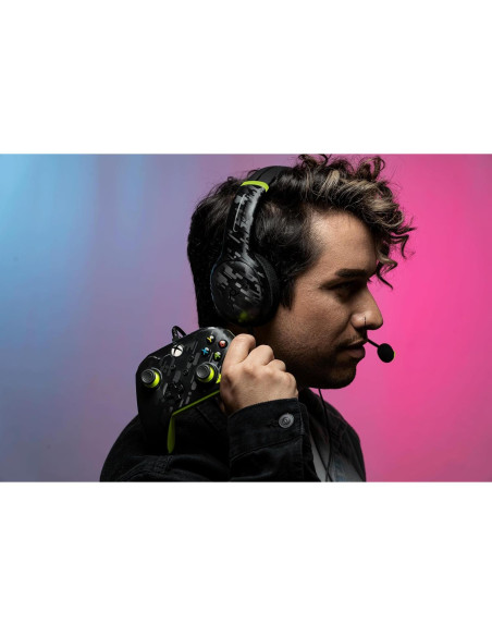 Controlador con Cable PDP para Xbox Series X|S y PC - Carbón Eléctrico Gris/Amarillo