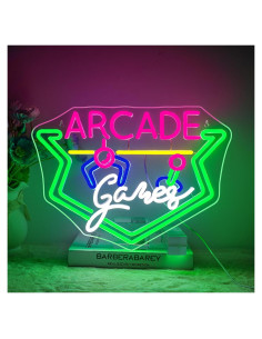 Letrero Neón LED NEONLOVE Juegos de Arcade 43.4x31.5cm