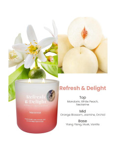 Vela Aromática M&SENSE Durazno Blanco y Flor de Naranjo 400g 2