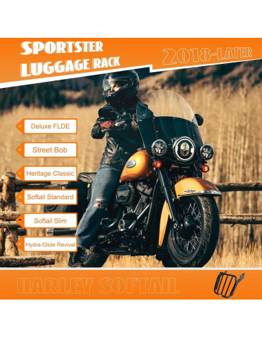 Portaequipajes Sissy Bar Eumti para Harley Softail 2018-2024