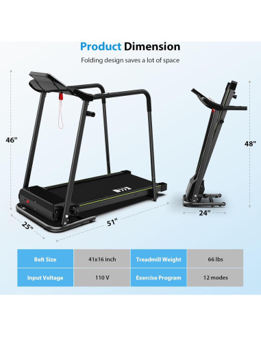 Cinta de Correr Plegable CIIHI C para Personas Mayores 136 kg