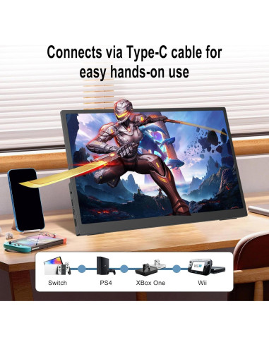 Monitor Portátil 2.5K Topmonitor 15.6" UHD 2560x1680 IPS