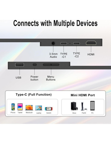 Monitor Portátil 2.5K Topmonitor 15.6" UHD 2560x1680 IPS