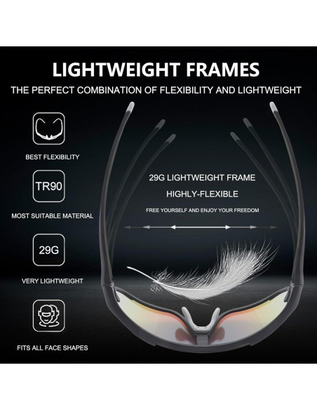 Gafas de sol OULAIQI 548 deportivas con 3 lentes intercambiables