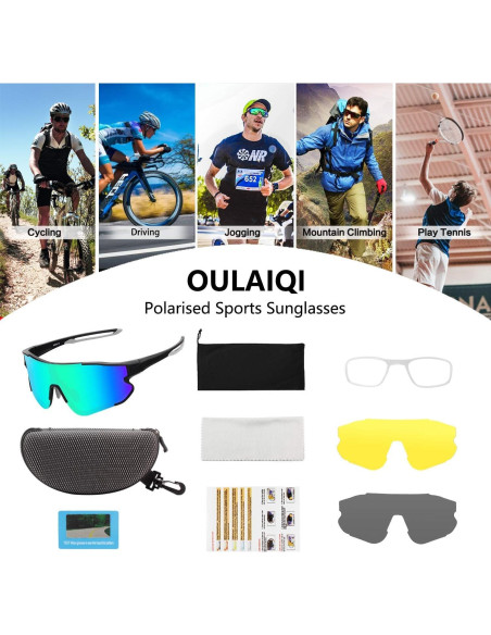 Gafas de sol OULAIQI 548 deportivas con 3 lentes intercambiables