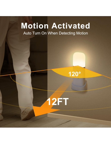 Luz Nocturna Recargable con Sensor de Movimiento - 2 Pzs