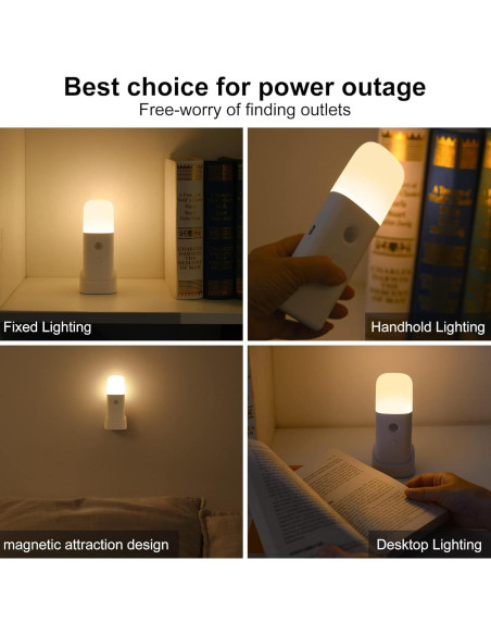 Luz Nocturna Recargable con Sensor de Movimiento - 2 Pzs