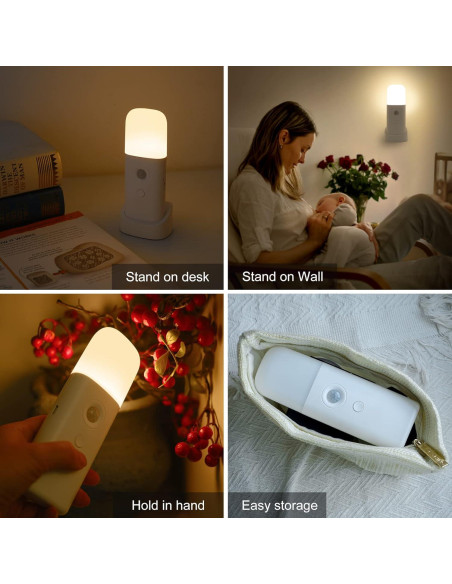 Luz Nocturna Recargable con Sensor de Movimiento - 2 Pzs