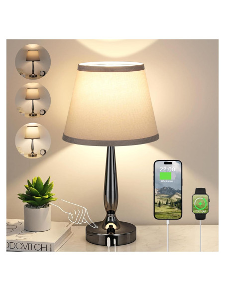 Lámpara de Mesa Táctil Kakanuo con USB y Regulador 41.4cm