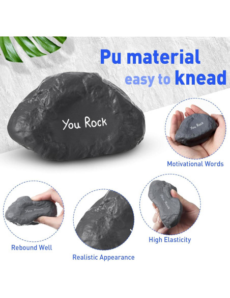 Pelotas Antiestrés Gemscream 5 Pcs Roca Motivacional 10.5 cm