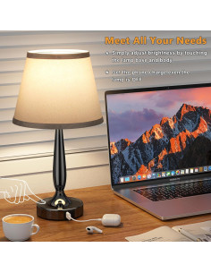 Lámpara de Mesa Táctil Kakanuo con USB y Regulador 41.4cm 2