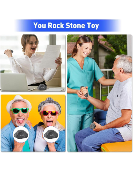 Pelotas Antiestrés Gemscream 5 Pcs Roca Motivacional 10.5 cm