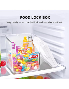 Caja de Almacenamiento EMLTHORY Bloqueable Transparente 14x14x16cm 2