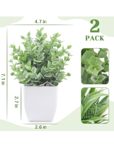 Plantas Artificiales en Maceta Der Rose - 2 Unidades 18 cm 2