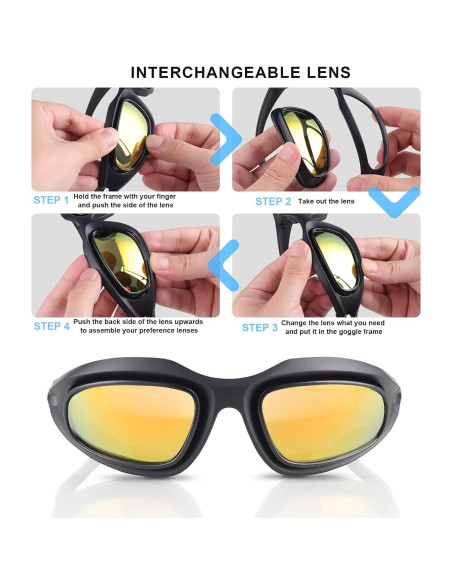 Gafas de sol deportivas EX-9100 UV400 con lentes intercambiables