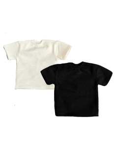 Camisa T-Shirt 2X SSbeauty para Muñeco 1/6 Negro y Blanco