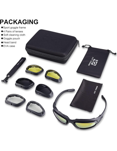 Gafas de sol deportivas EX-9100 UV400 con lentes intercambiables