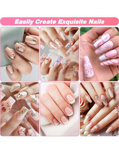 Juego de Tips de Uñas Coffin Transparentes Qinzave 600 Piezas