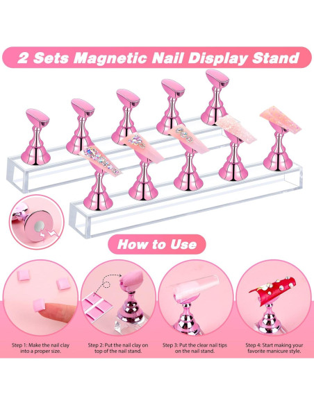 Juego de Tips de Uñas Coffin Transparentes Qinzave 600 Piezas