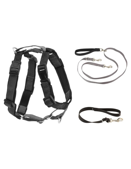 Arnés 3-en-1 PetSafe Mediano Negro con Correa de Control