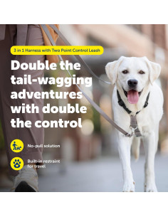 Arnés 3-en-1 PetSafe Mediano Negro con Correa de Control 2