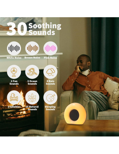 Máquina de Ruido Blanco DailyBody con 30 Sonidos y Luz Nocturna