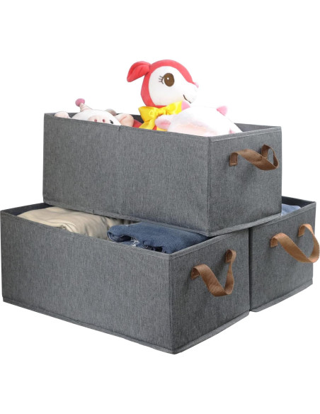 Paquete de 3 Cajas de Almacenamiento Plegables Fordonral 47.6x27.9 cm
