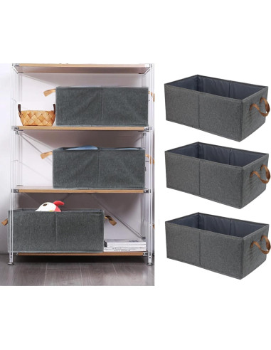 Paquete de 3 Cajas de Almacenamiento Plegables Fordonral 47.6x27.9 cm