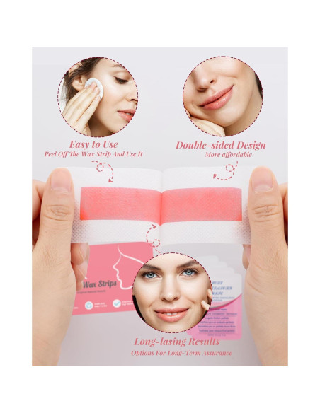 Tiras de Cera Facial OPOX 40 Piezas para Depilación Eficaz
