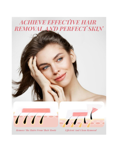 Tiras de Cera Facial OPOX 40 Piezas para Depilación Eficaz