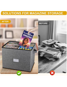 Caja de Almacenamiento de Revistas Lukeline 43x33x33 cm Plegable 2
