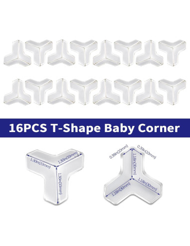 16 Protectores de Esquinas Transparentes YIIFELL para Bebés