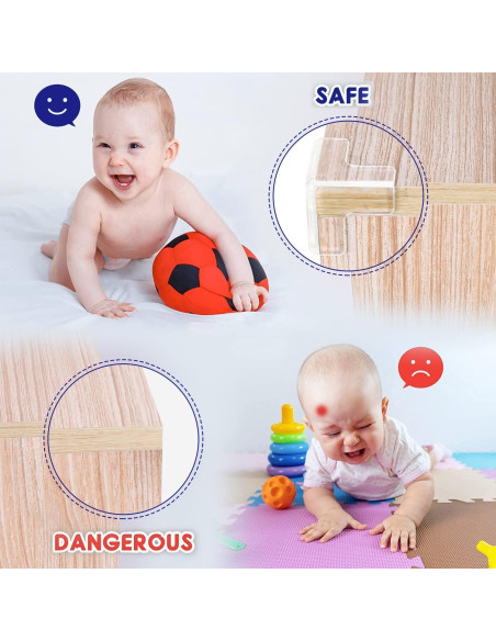 16 Protectores de Esquinas Transparentes YIIFELL para Bebés