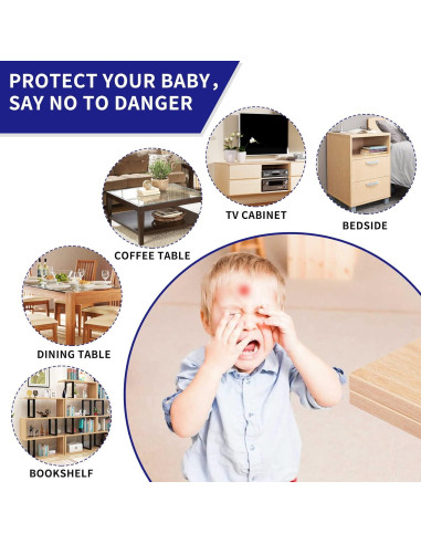 16 Protectores de Esquinas Transparentes YIIFELL para Bebés