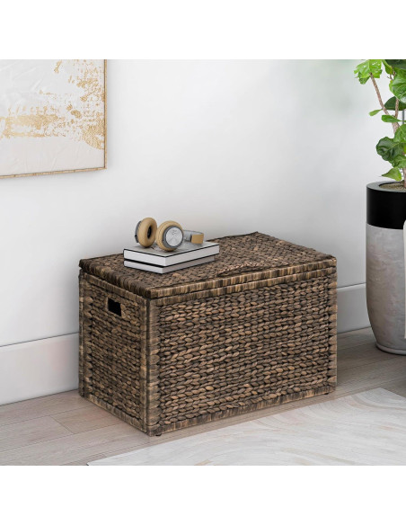 Baúl de Mimbre eHemco 76.2x44.5x44.5 cm Lavado Marrón