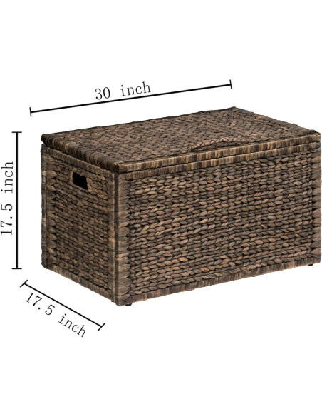 Baúl de Mimbre eHemco 76.2x44.5x44.5 cm Lavado Marrón