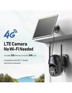 Cámara de Seguridad Solar 4G LTE SEHMUA Inalámbrica 2K 2