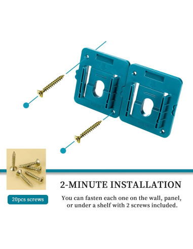 Soporte de Batería Makita 18V Montaje en Pared - Paquete de 10