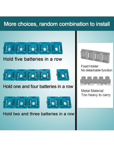 Soporte de Batería Makita 18V Montaje en Pared - Paquete de 10